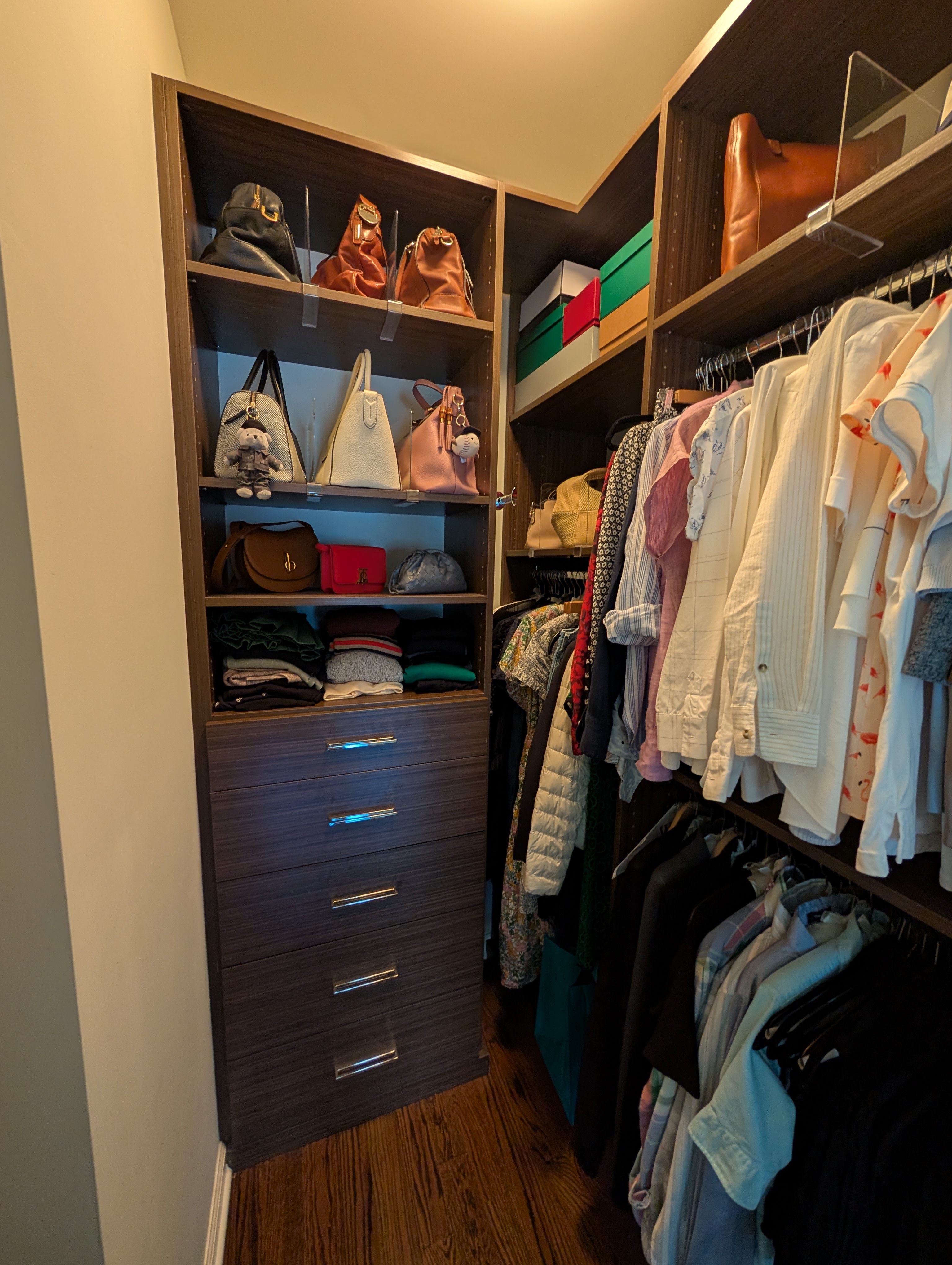 Custom walk-in closet hers